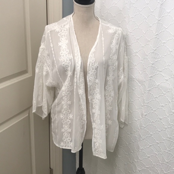 Chico's Sweaters - Easywear by Chico Embroidered Cardigan